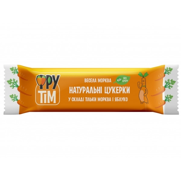 Фрутим Натуральные конфеты Веселая яблоко-морковь (50г) 4820200260112 (без сахара)