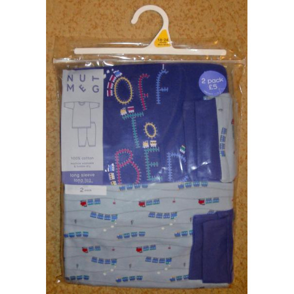 Пижамы Morissons Англия Поезд размер 18-24 мес (2шт)