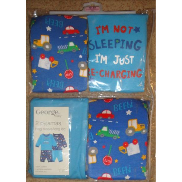 George (Англия) Пижамы Дорога размеры 1-1,5 года (2шт)