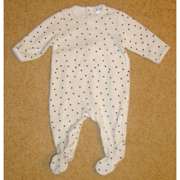 Vertbaudet (Франція) Велюровий чоловічок Сердечки (6міс/67см) 1шт