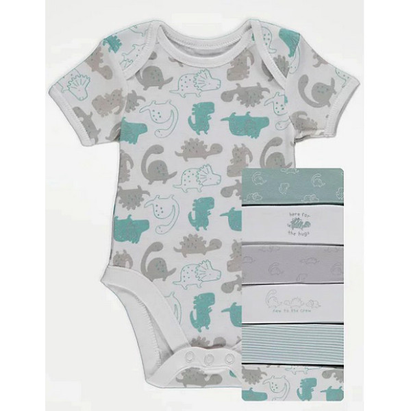 George (Англия) Боди с коротким рукавом Динозаврики (12-18 мес) 7шт