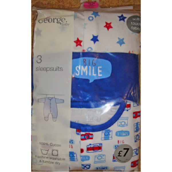 George (Англия) Человечки Cмайлик (0-3 мес) 3шт