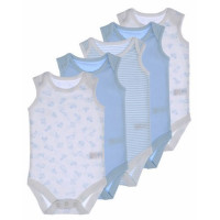 TU (Англія) Боді-майки Блакитні (3-6, 6-9 міс) 5шт