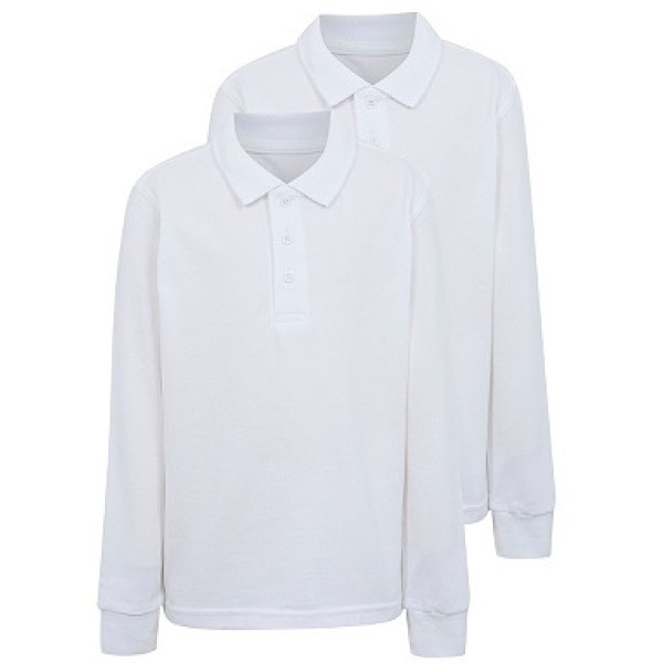 George (Англия) Реглан-поло в школу белый унисекс размеры 4-5, 5-6, 6-7, 7-8, 8-9, 9-10 лет (1шт.)