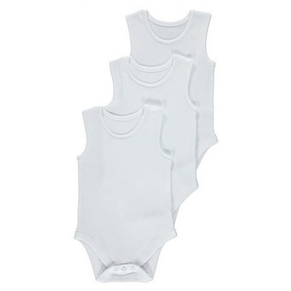 George (Англия) Боди-майки Белые (6-9 мес) 3шт