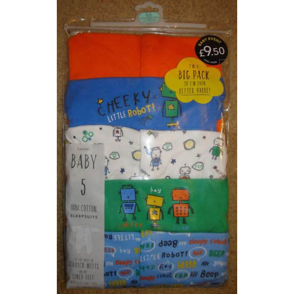 George (Англия) Человечки Роботы (0-3, 3-6 мес) 5шт