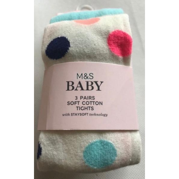 Marks Spencer (Англія) Колготи для дівчинки (0-6 міс.) 3 пари
