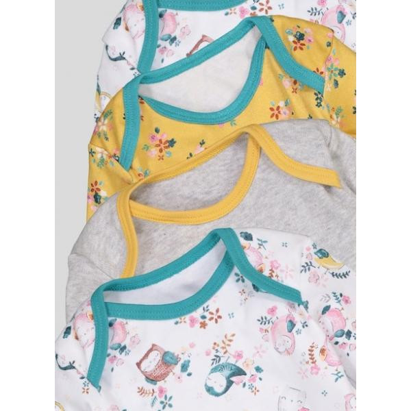 TU (Англія) Боді з довгим рукавом Пташки (0-3, 3-6, 6-9, 9-12 міс) 5шт