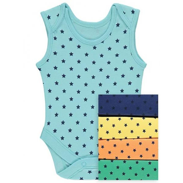 George (Англия) Боди-майки Звездочки (0-3, 3-6, 6-9, 9-12, 12-18 мес) 5шт
