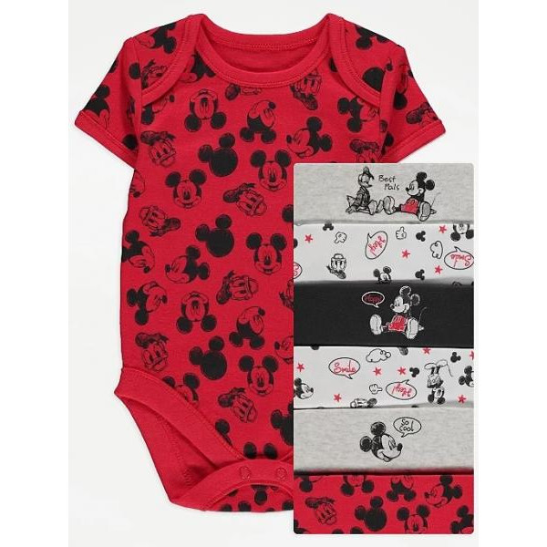 George (Англия) Боди с коротким рукавом Микки Маус (0-3 мес) 7шт