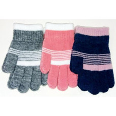 Корона Рукавички Смуги одинарні, хлопчик/дівчинка, колір асорт., раз.S, M; Е0286 (943955612185по)