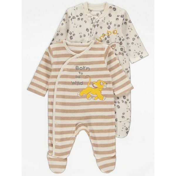 George (Англия) Флисовые теплые человечки Симба (0-3, 9-12 мес) 2шт