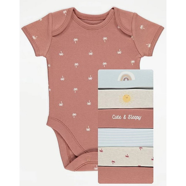 George (Англия) Боди с коротким рукавом Пальмы (6-9 мес) 7шт