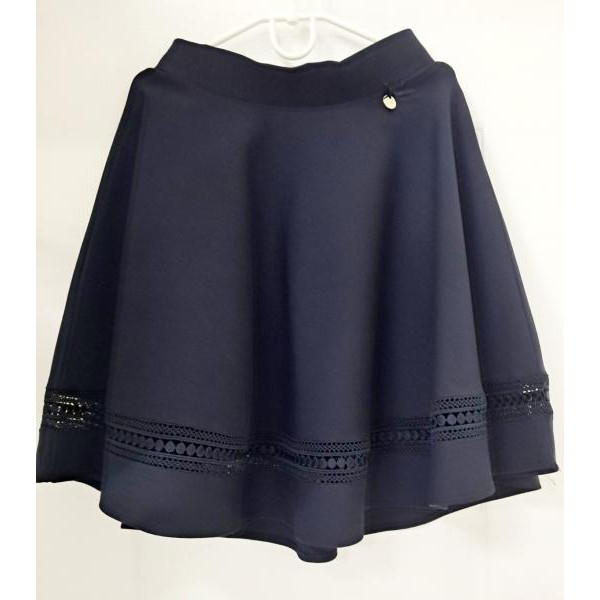 Спідниця кльош з мереживом, син. шкільна (61664), 2922540126454