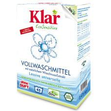 Klar Універсальний пральний порошок з екстрактом мильного горіха 2,475 кг 4019555100024 Klar Універсальний пральний порошок з екстрактом мильного горіха 2,475 кг 4019555100024