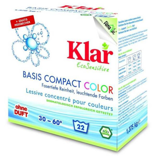 Klar Пральний порошок концентрований для прання кольорової білизни 1.375 кг (4019555100154)