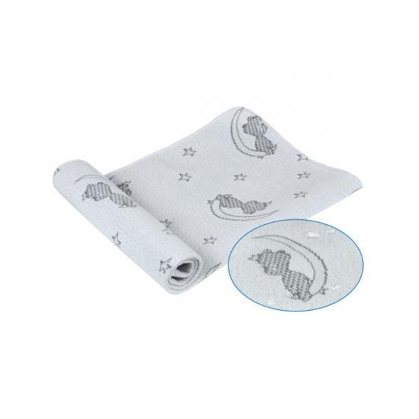 Руно Багаторазова жакардова Водонепроникна пелюшка «Ведмедик На Місяці» 50х70 (МЖ5070)