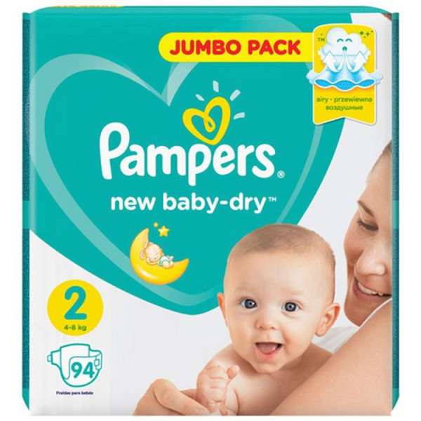 Pampers Подгузники New Baby Mini 2 (3-6кг.) JUMBO PACK 94шт. 4015400264613 / 8001090948137