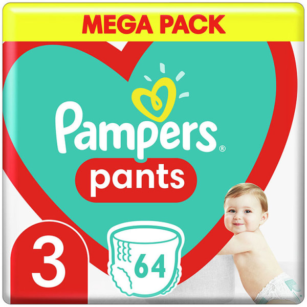 Pampers Подгузники-трусики Pants Maxi 3 (6-11 кг) 64шт. (Унисекс) 8006540069417 – половина бокса!