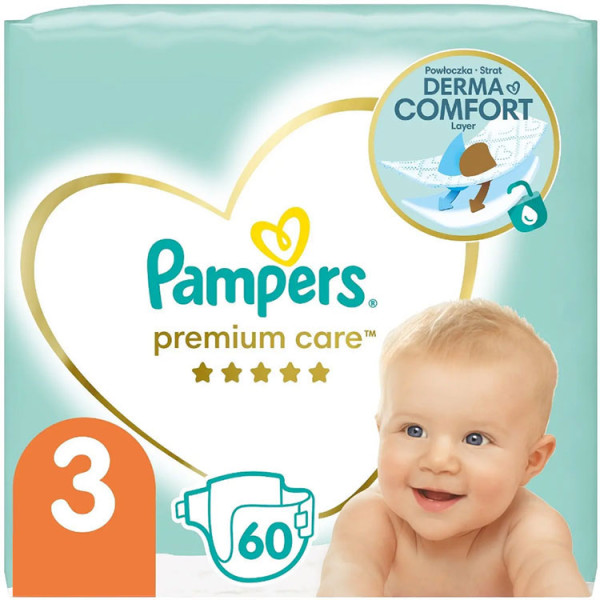 Pampers Подгузники Premium Care Midi 3 (5-9 кг) 60 шт. 4015400274780