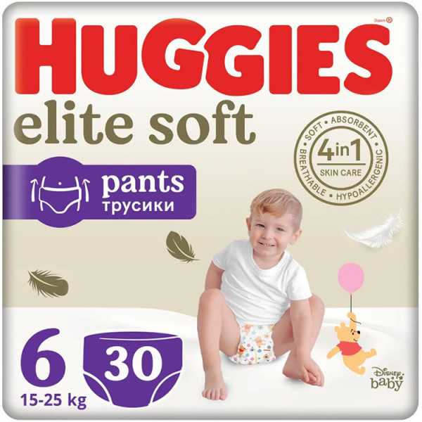 Huggies Трусики-підгузки Elite Soft Pants 6 (15-25кг) Mega 30 шт. (5029053582436)