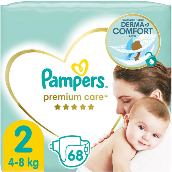 Pampers Подгузники Premium Care Mini 2 (4-8 кг) 68 шт (8001841104874)