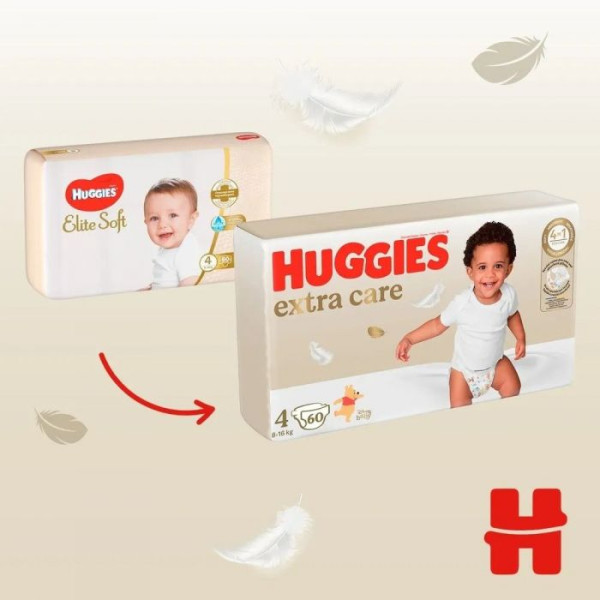 Huggies Підгузки Extra Care (8-14кг) 60 шт (4) 5029053578118