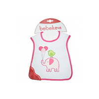 Babydo Слинявчик на липучці з прорізувачем Слон рожевий (233) 8680761001120