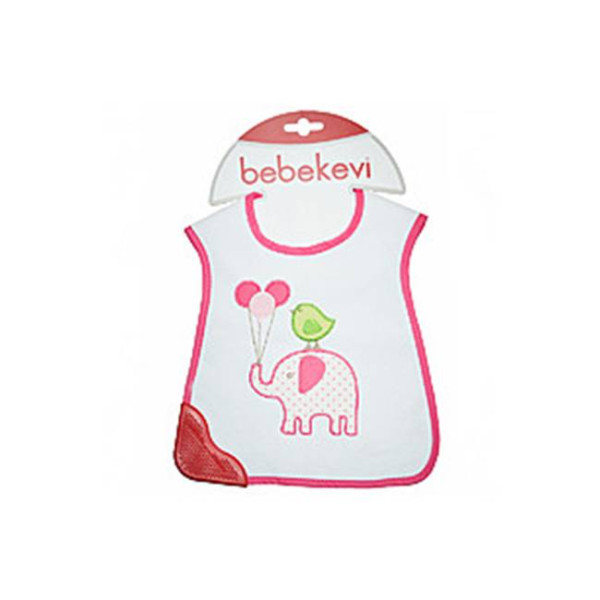 Babydo Слинявчик на липучці з прорізувачем Слон рожевий (233) 8680761001120