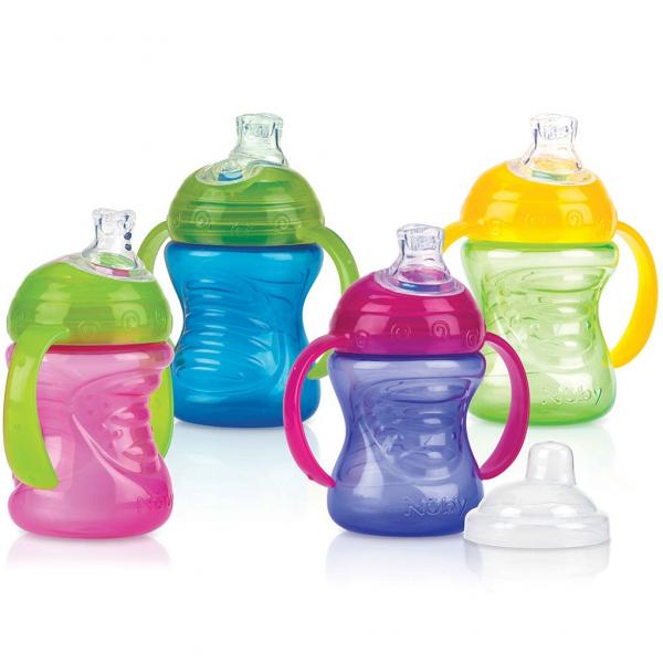 Nuby Поїльник з силіконовим носиком-непроливайкою та ручками, 240 мл (NV0404003) в асорт