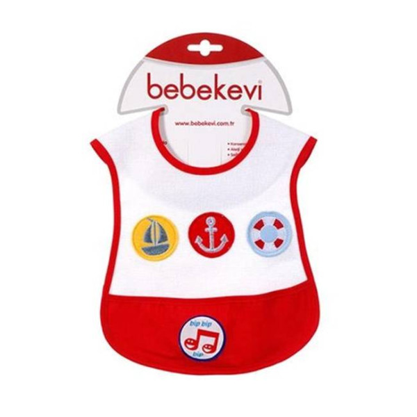 Babydo Слинявчик на липучці з пищалкою Bebikevi червоний 8680761004022