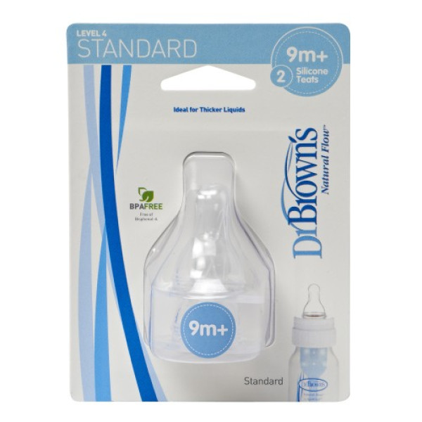 Dr. Brown's Соска для стандартної пляшечки Natural Flow, 9+, 2 шт. 313-INTL (72239304907)