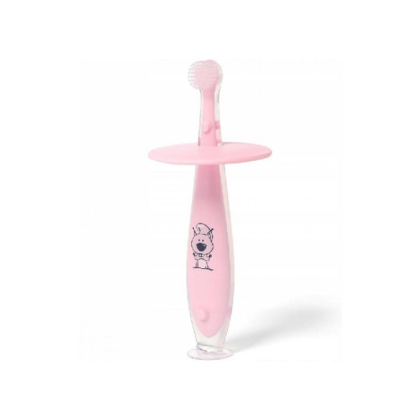 BabyOno Зубна щітка з обмежувачем 1 шт (Рожевий) "6+" (551/02) (5901435409800)