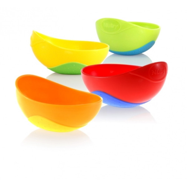 Nuby Тарілка із серії "ВІДЛІТ ПОСУДА!" Нековзне дно 1 шт, (6+м), 5209 (колір в асорт.)