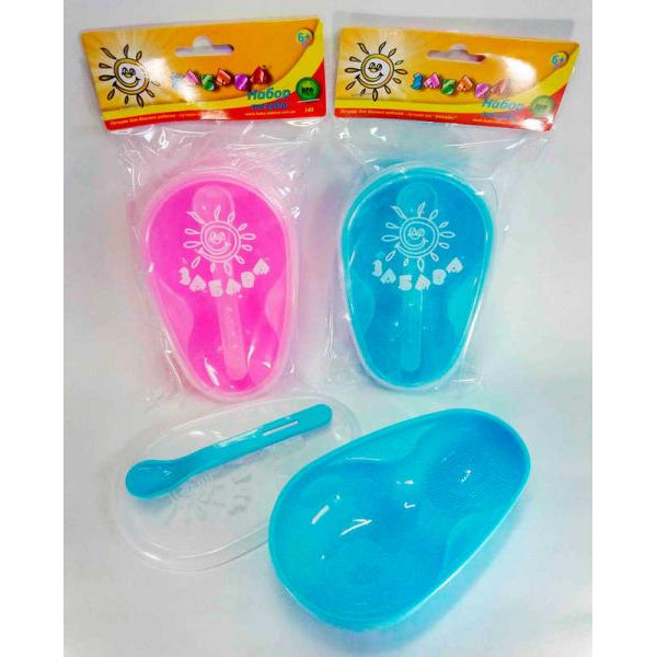Забава Набір посуду (тарілка з терткою, кришкою і ложкою) в асорт. 140 (6968888899830)