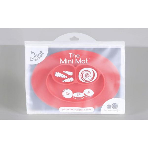 EZPZ - Силіконова тарілка Mini mat, колір coral 858178005484