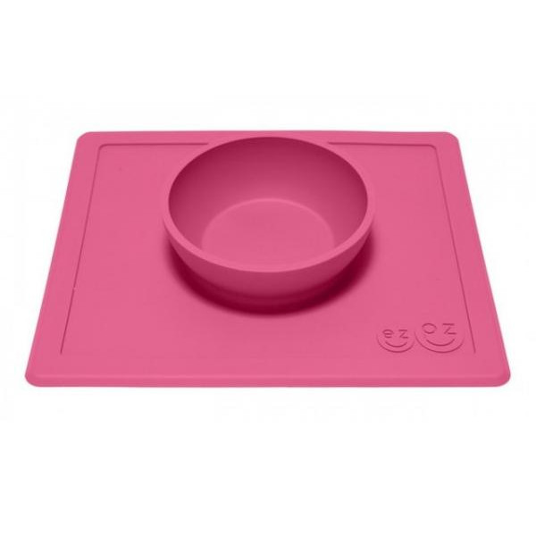 EZPZ - Силіконова тарілка Happy Bowl, колір рожевий 858178005347