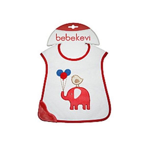 Babydo Слинявчик на липучці з прорізувачем Слон червоний(233) 8680761001120