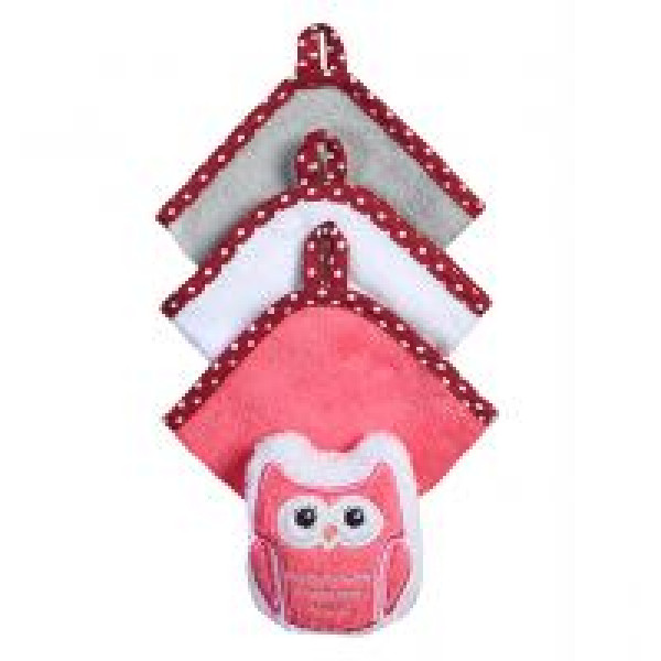 BabyOno Набір 3 миючих рукавиць з губкою (149) колір в асорт,