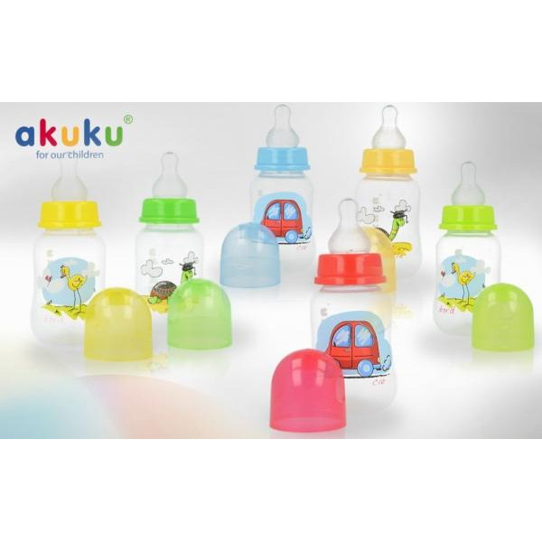 Akuku Пляшка стандартна 3міс+, 125мл А0004 (колір в асорт.) (5907644000043)