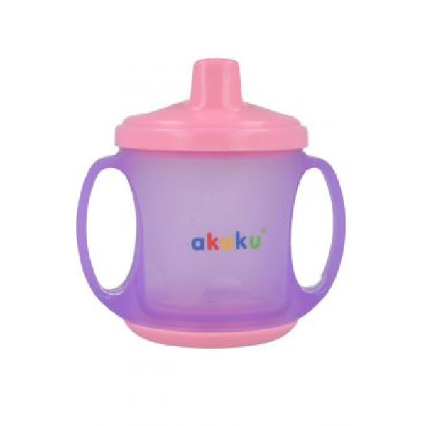 Akuku Поильник-непроливайка с ручками 6+ 200 ml A0133 (цвет в ассорт.) (5907644001330)