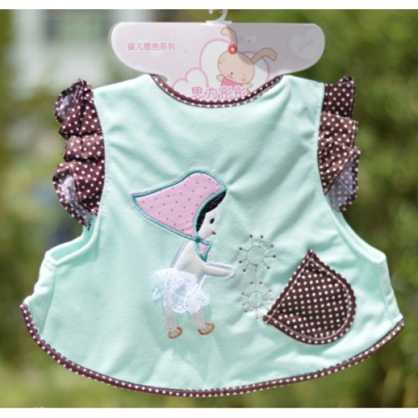 BabyLand слюнявчик з аплікацією Дівчинка (блакитний)