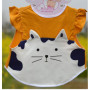 BabyLand слюнявчик Котик (помаранчевий верх, білий низ) (Фартук28)