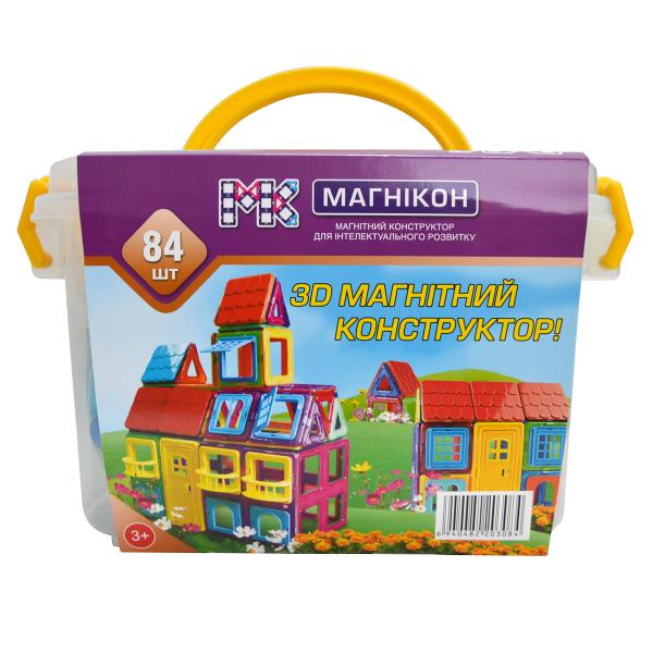 Магнікон 3D магнітний конструктор 84 деталі (MK-84)