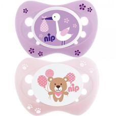 Nip Силіконова пустушка Для новонароджених, 0-2 міс. Рожевий, 2шт. (31304) 4000821313040 Nip Силіконова пустушка Для новонароджених, 0-2 міс. Рожевий, 2шт. (31304) 4000821313040