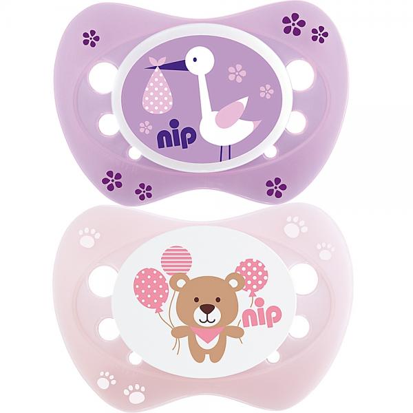 Nip Силіконова пустушка Для новонароджених, 0-2 міс. Рожевий, 2шт. (31304) 4000821313040