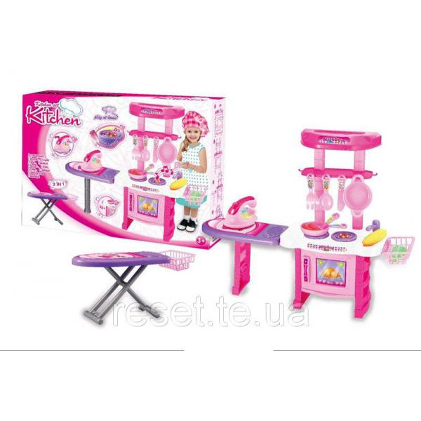 Гранд Набір "Кухня 2в1" (18шт) батар, світло, звук, гладил.дошка, посуд, прод, в кор.46*9,5*32см (018-23)
