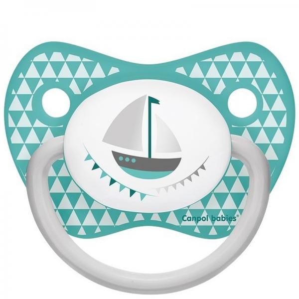 Canpol Пустышка силиконовая анатомическая от 6-18 мес. Let's Celebrate 23/280 цв. в ассорт.