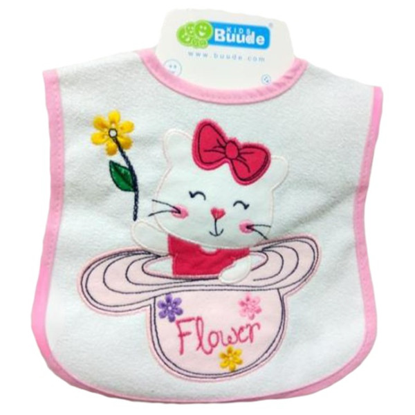 Buude Kids Слюнявчик Котик в капелюсі, рожевий, 6852 (8692836068525)