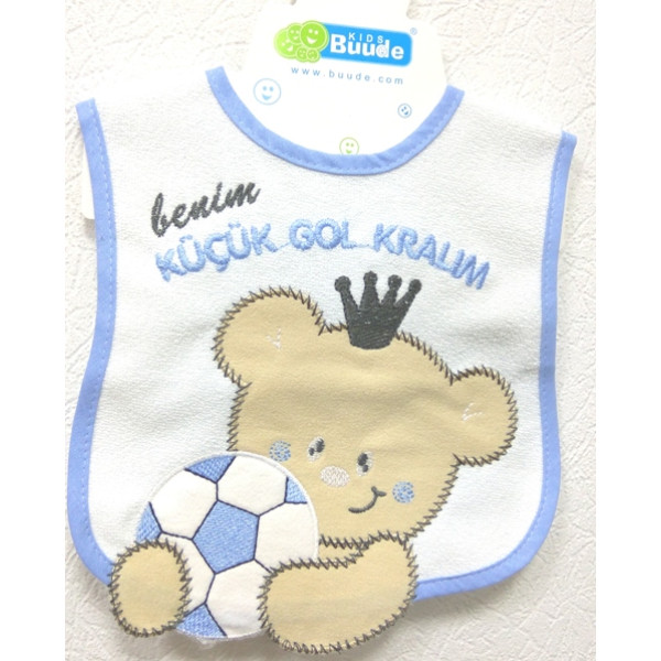 Buude Kids Слюнявчик Ведмедик з м'ячем, блакитний, 6642 ( 8692836066422 )